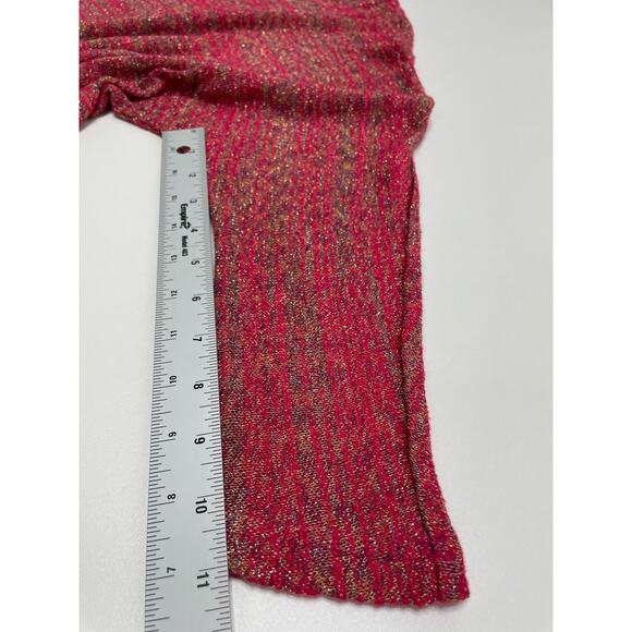 Dress Barn Knit Sweater Pullover Red Gold Plus Size 1X Sparkle Holiday Metallic - Picture 9 of 9